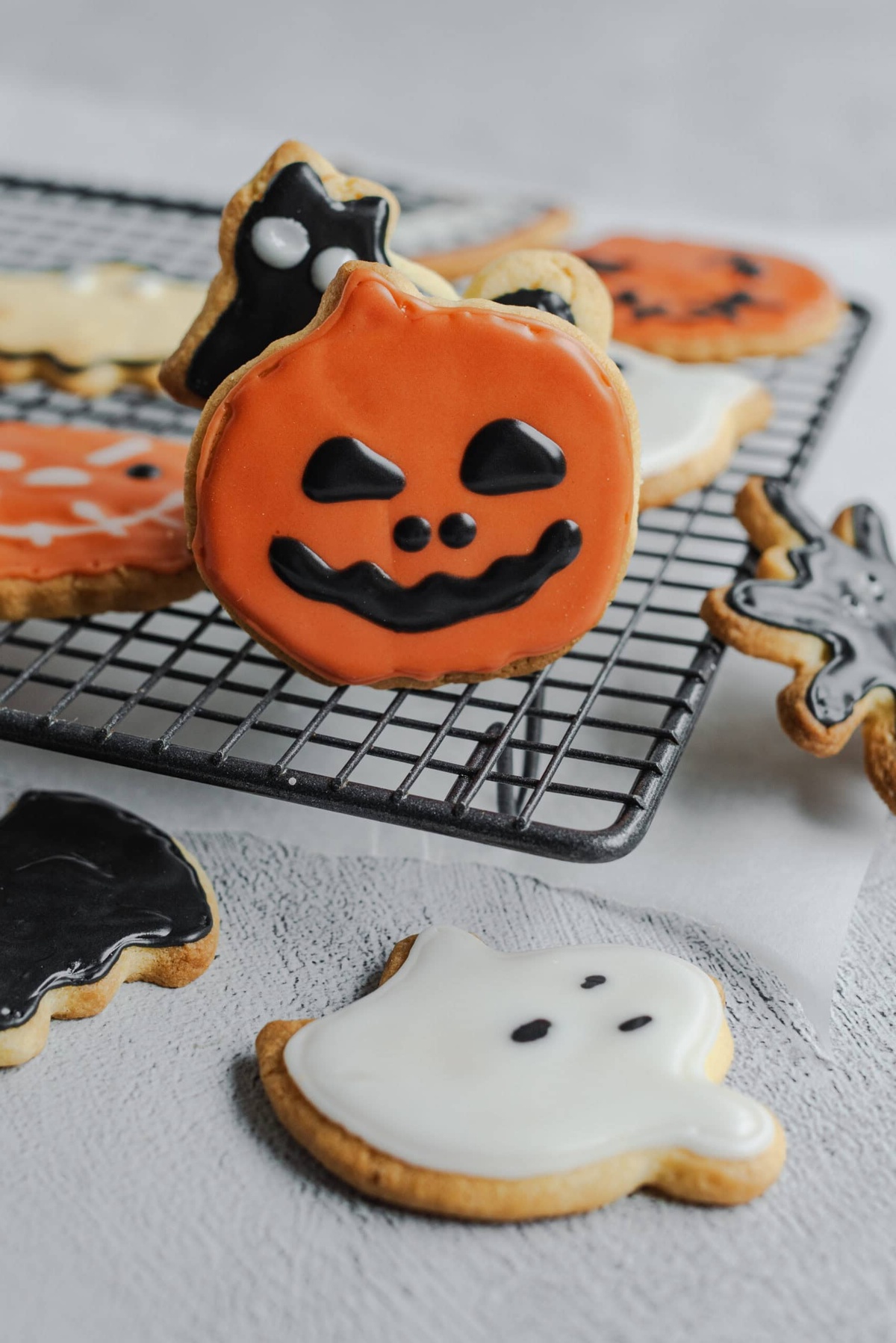 Cookies in Kürbis Form mit Glasur