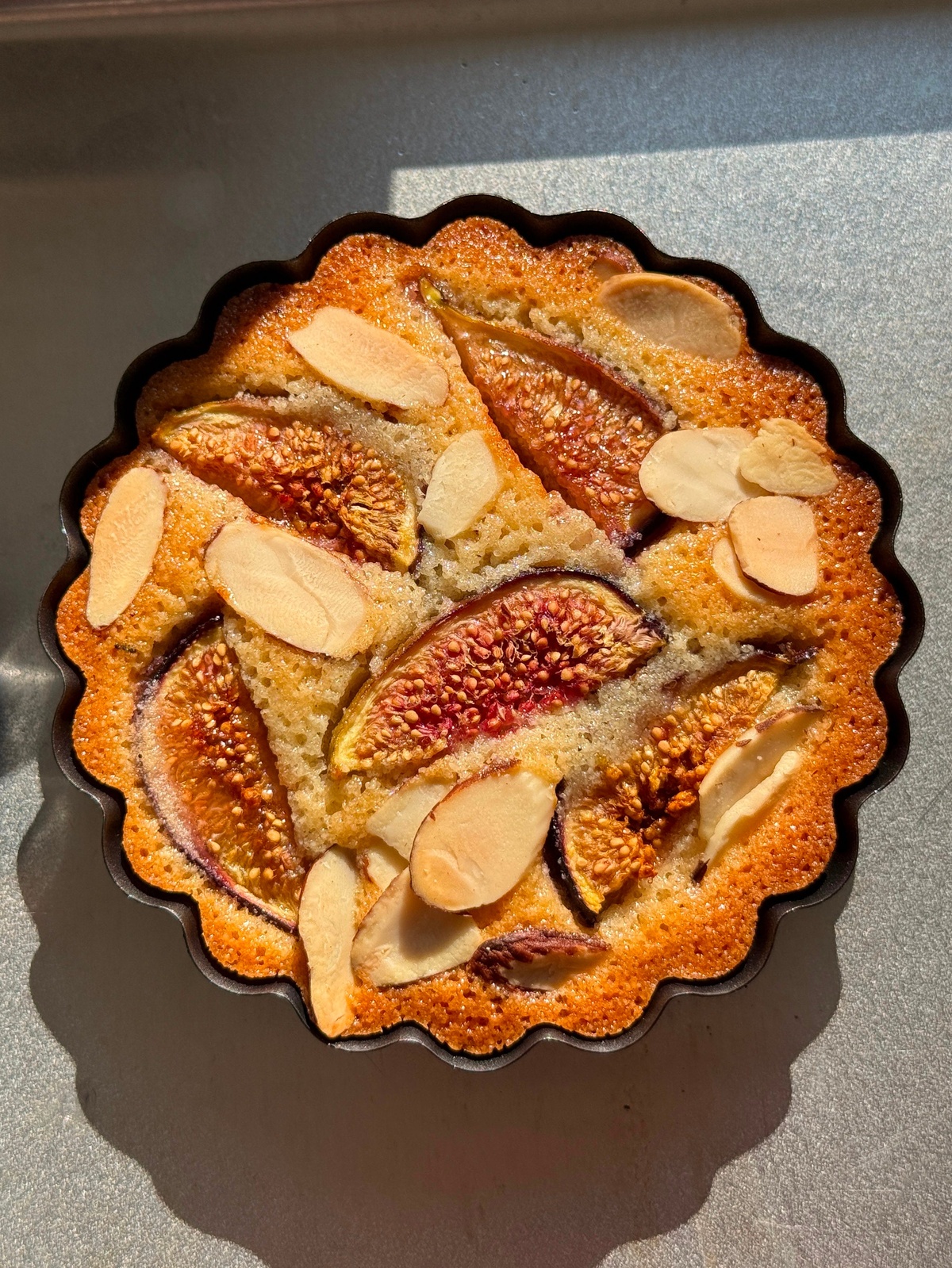 schnelle Tarte mit Feigen in runder Form