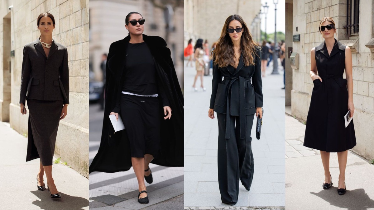 Elegante Frauen in schwarzen Outfits - Wintermode für Damen