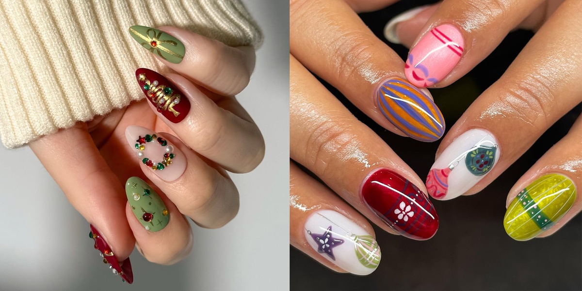 perfekte Christmas Nails - verschiedene Farben und Muster
