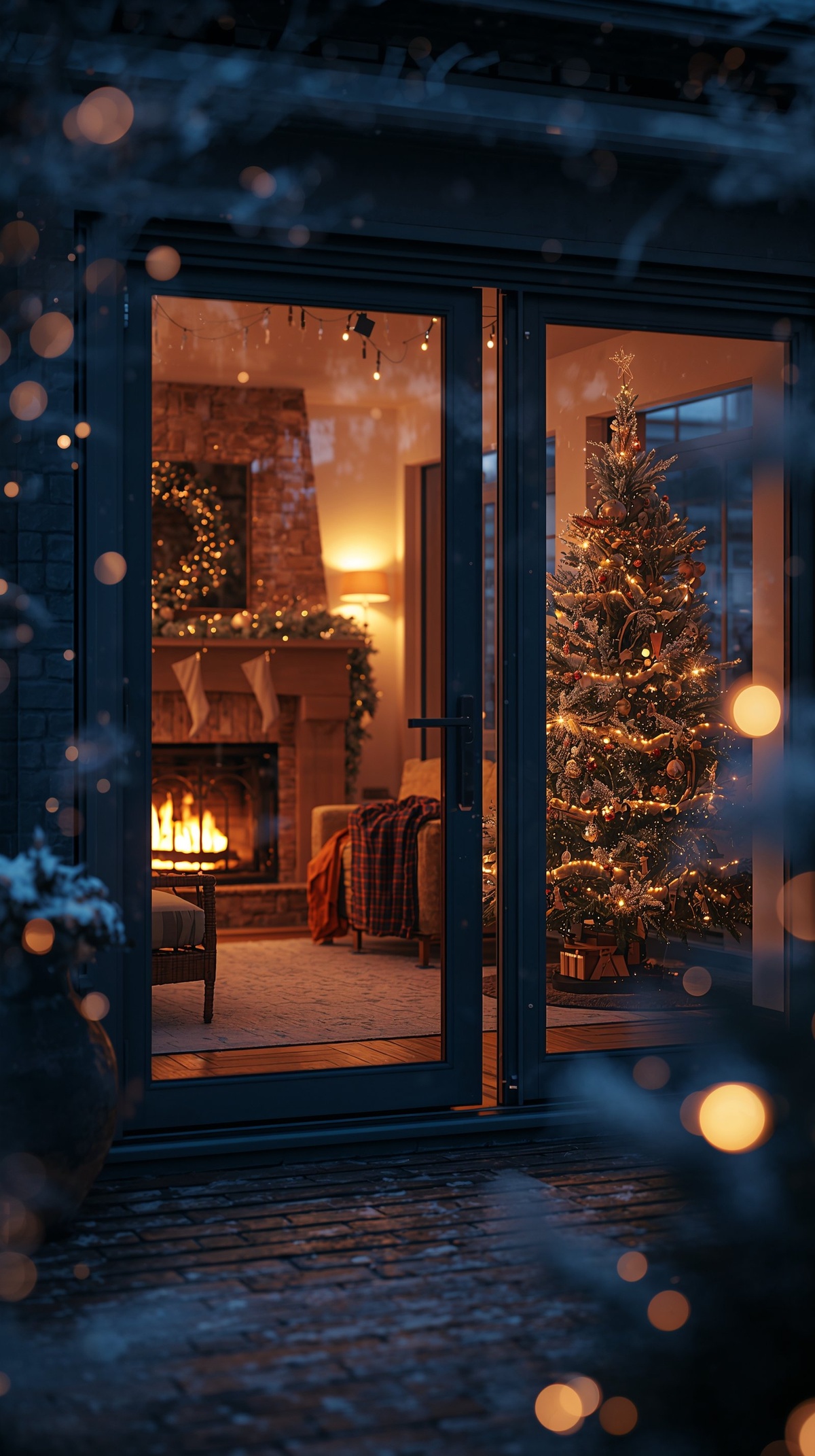 ein Blick in stilvoll geschmücktes Wohnzimmer