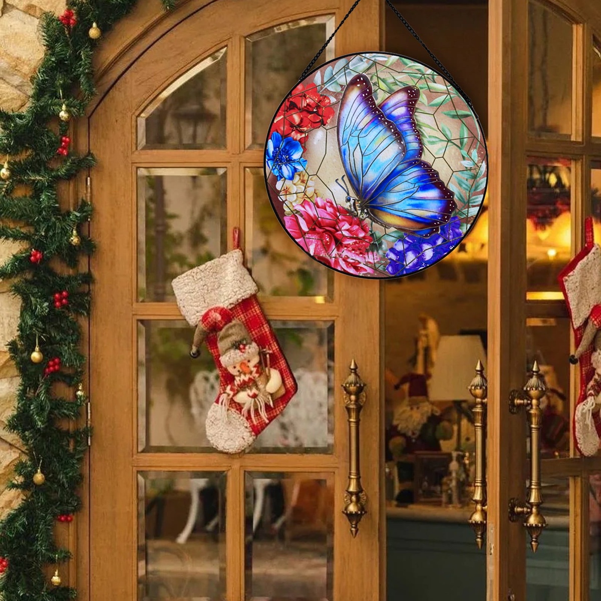 Weihnachtsdeko beginnt an der Haustür