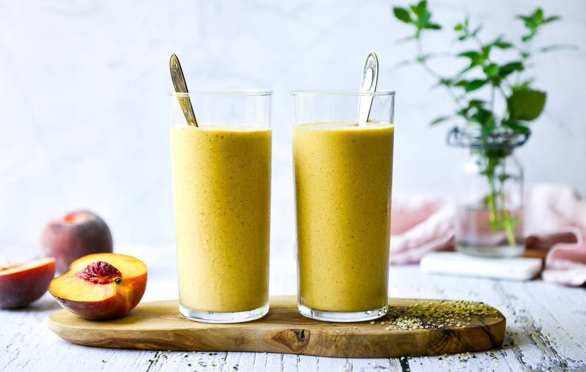 Saftfasten - Smoothie mit Pfirsichen
